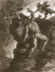Syzyf wtaczający swój kamień na górę, 1731