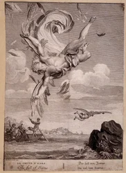 Upadek Ikara - Rycina Bernarda Picarta (1673-1733)