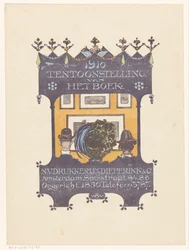 Reklama amsterdamskiej drukarni kamieni i książek Dieperink & Co 1910 Wystawa książki (tytuł na obiekcie)