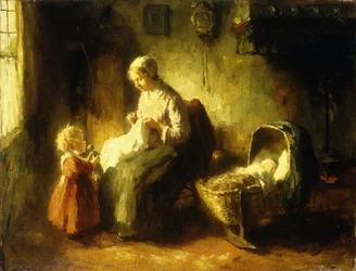 Mały Pomocnik Mamy (olej na płótnie)
