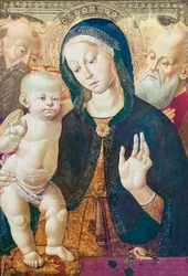 A Virgem e o Menino com Dois Santos, c.1500 (óleo sobre painel)polonês