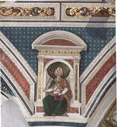 Św. Ambroży, fragment Doktorów Kościoła (fresk