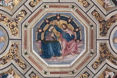 Koronacja Marii Panny, sklepienie chóru, autorstwa Pinturicchia (Bernardino di Betto) (1454-1513) - 1508-1510, bazylika Santa Maria del Popolo (kościół Santa Maria del Popolo), Rzym