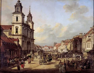 Widok ulicy Krakowskiej od strony Nowego Światu w Warszawie w 1778 Obraz Bernardo Bellotto (1720-1780) 1778 Warszawa, Muzeum Narodowe