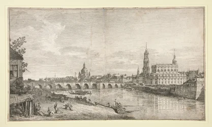 Widok mostu w Dreźnie nad Łabą