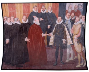 Spotkanie doży genueńskiego Giacomo Durazzo Grimaldi i Jana Austrii (Fresco