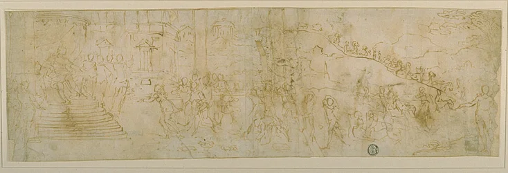 Salomon i królowa Saby (recto); Szkic królowej Saby (verso)