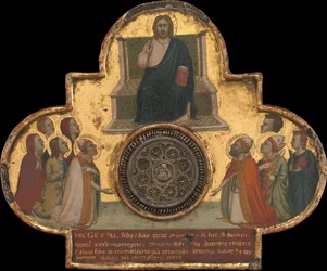 Christus auf dem Thron mit Heiligen