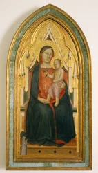 Dziewica z Dzieciątkiem i darczyńcą, koniec lat 40. XIII wieku (tempera jajowa ze złotem na drewnie)