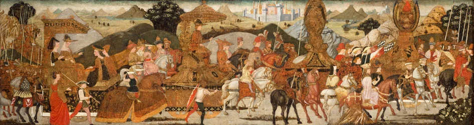 Triumf Aleksandra, ok. 1485 (temepra i złocenia na płycie)