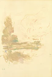 Refleksje nad Sekwaną, 1890 (akwarela na papierze)