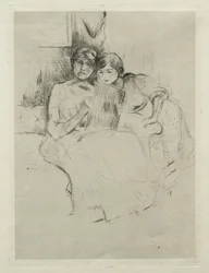 Lekcja rysunku (rysunek Berthe Morisot z córką)