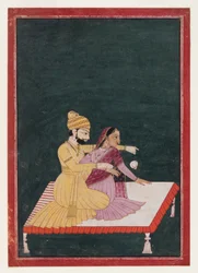 Harsha Hambira Kalyana Raga, przed 1795 (wc i złoto na papierze)