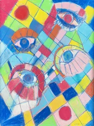Gazes 1, 2024 (pastel na karcie)