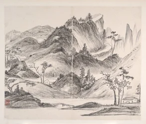 Pejzaże, z datą 1814 (album z ośmioma liśćmi; tusz na papierze)