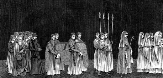 Rektor uniwersytetu i procesja mnichów z opactwa Świętych Wiktorów, XV w. 1849 r.
