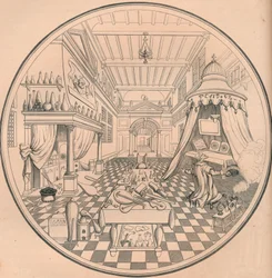 Alchemik, XVI wiek, 1849.