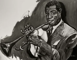Louis Armstrong, ok. 2021 r. (Akryl na płótnie)