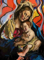 Madonna z Dzieciątkiem, ok. 2020 (akryl na płótnie)