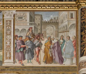 Nawa Centralna, Pierwsze Przęsło Północne, Spotkanie Św. Joachima i Św. Anny w Porta Aurea, Boccaccio Boccaccino 1514-15