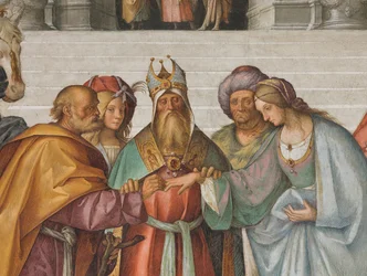 Nawa Centralna, Drugie Przęsło Północne, Wesele Dziewicy, Boccaccio Boccaccino 1514-15, Szczegół