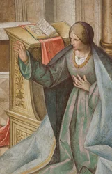 Nawa Środkowa, Trzecie Przęsło Północne, Zwiastowanie, Boccaccio Boccaccino 1516-17, Szczegół