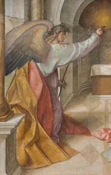 Nawa Środkowa, Trzecie Przęsło Północne, Zwiastowanie, Boccaccio Boccaccino 1516-17, Szczegół
