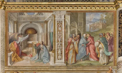 Nawa środkowa, III przęsło północne, Zwiastowanie, Nawiedzenie, Boccaccio Boccaccino 1516-17
