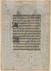 Kartka z Księgi Godzin: Tekst wers. 1410-20.