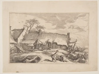 Plate 4, z Landscapes with Farmhouses (Krajobrazy z domami wiejskimi)