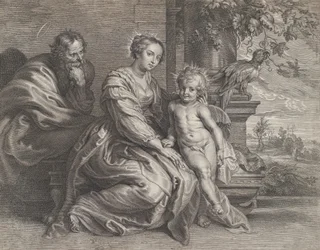 Święta Rodzina z papugą, ca. 1625-59.