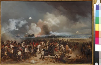 Atak huzarów podczas szturmu na Warszawę we wrześniu 1831 r. (powstanie listopadowe 1830 lub wojna polsko-rosyjska 1830-1831) - Husaria podczas szturmu na Warszawę we wrześniu 1831 r., Willewalde, Gottfried (Bogda
