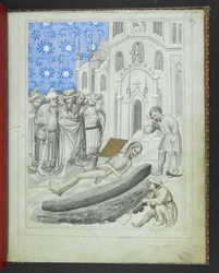 Dodaj 24189, f.7r, Odkrycie grobowca Hermesa Trismegistosa, z 