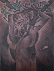 Święty Sebastian, Bohumil Kubista (1884-1918), olej na płótnie, 98x75 cm