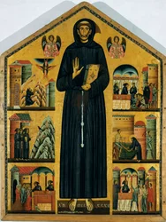 Życie św. Franciszka z Asyżu. (Malarstwo na drewnie) 1235