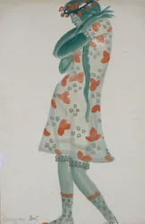 Projekt kostiumu do opery Snow Maiden N. Rimskiego-Korsakowa, 1919