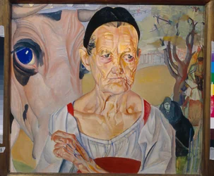 Twarze Rosji: Portret starej dojarki (Mleczarka (z cyklu „Twarze Rosji”)), obraz Borysa Dmitriewicza Grigoriewa (1886-1939)