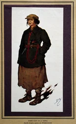 Rosja: agentka rosyjskiej czeki rewolucyjnej. Rysunek Borisa Zvorykine (1872-1935)