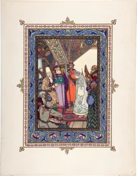 Snegourotchka ( ou Snegourka, la Fille de neige) - Ilustracja do bajki Snegurochka par Zvorykin, Boris Vasilievich (1872-po 1935), ok. 1935 1925 - Litografia kolorowa, 27,3x20,5 - Kolekcja prywatna