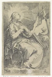 Pokutująca Maria Magdalena w jaskini przed krucyfiksem
