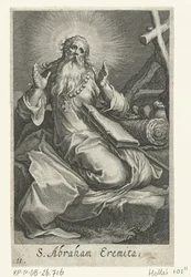 Święty Abraham z Edessy jako pustelnik S. Abraham Eremita (tytuł na obiekcie) Pustelnicy (tytuł serii) Sacra eremvs ascetarvm (tytuł serii)