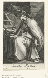 Saint Magna jako pustelnik Sancta Magna (tytuł na obiekcie) Pustelnicy (tytuł serii) Sacra Eremus Ascetriarum (tytuł serii)