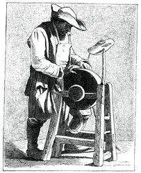 Szlifierka do noży, 1737-1742.