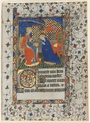 Podwójna karta z godzinek: Koronacja Najświętszej Marii Panny, około 1415.