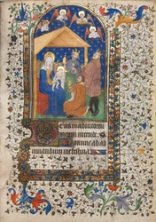 Księga godzin Korzystanie z Paryża: Adoracja Trzech Króli, c. 1420.