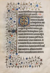 Book of Hours Use of Paris: zdobiony inicjał, c. 1420.