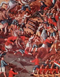 Szczegół „”ex-voto reprezentujący bitwę pod Guararapes””