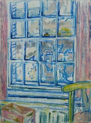 Okno Sypialni (olej i pastel na papierze)