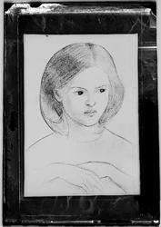 Negatyw płyty szklanej "Głowa dziewczyny"