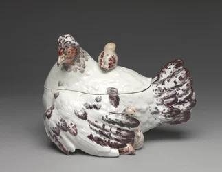 Waza dla kur i piskląt, fabryka porcelany w Chelsea, ok. 1755 r.